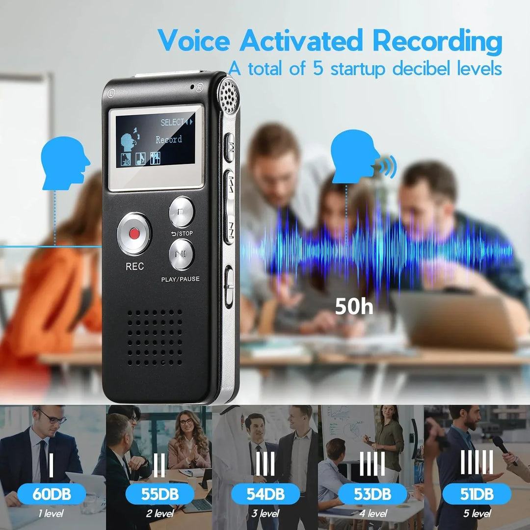 Digital Voice Recorder with Voice Activation Portable Pocket Size
