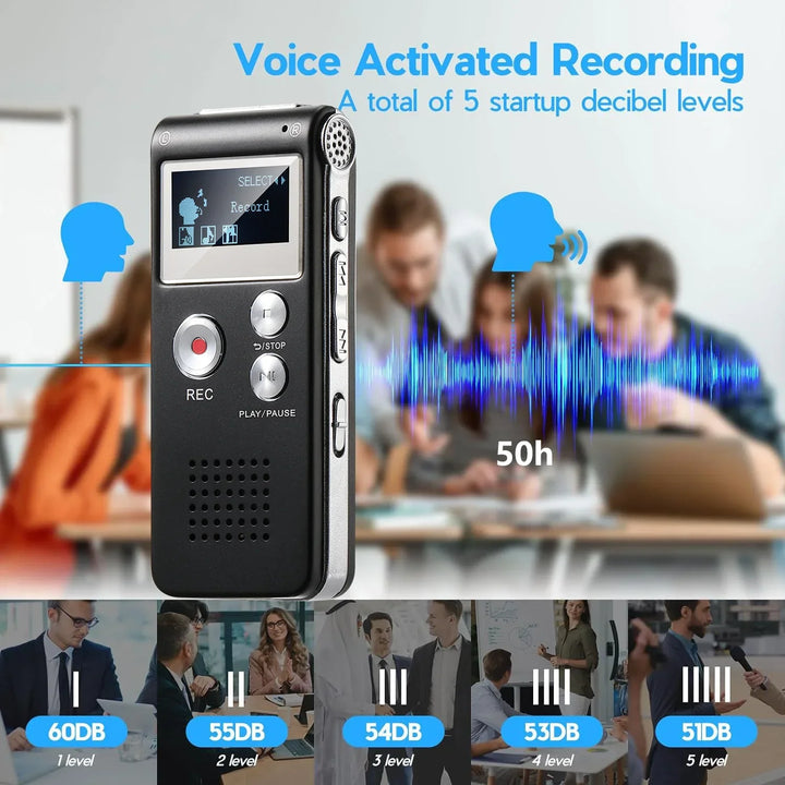 Digital Voice Recorder with Voice Activation Portable Pocket Size