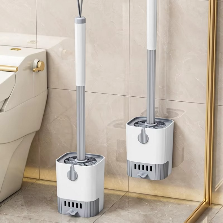 Flexible Toilet Brush Extended Handle Wall Mounted Holder