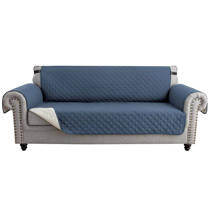 Reversible Sofa Cover Water Resistant Elastic Straps Pet Protector