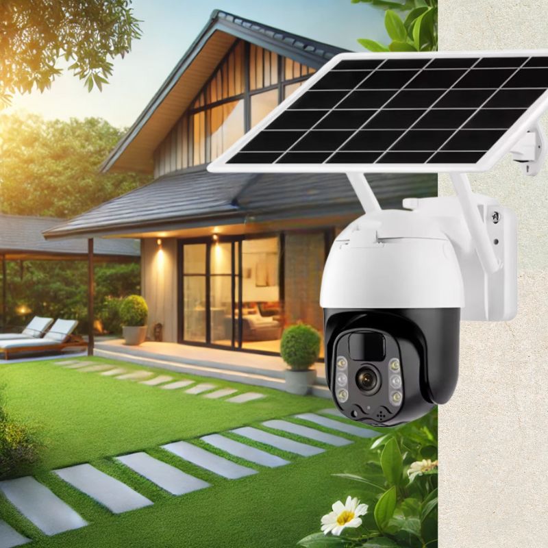 Wireless Solar-Powered PTZ Security Camera with Auto-Tracking Night - Lenila