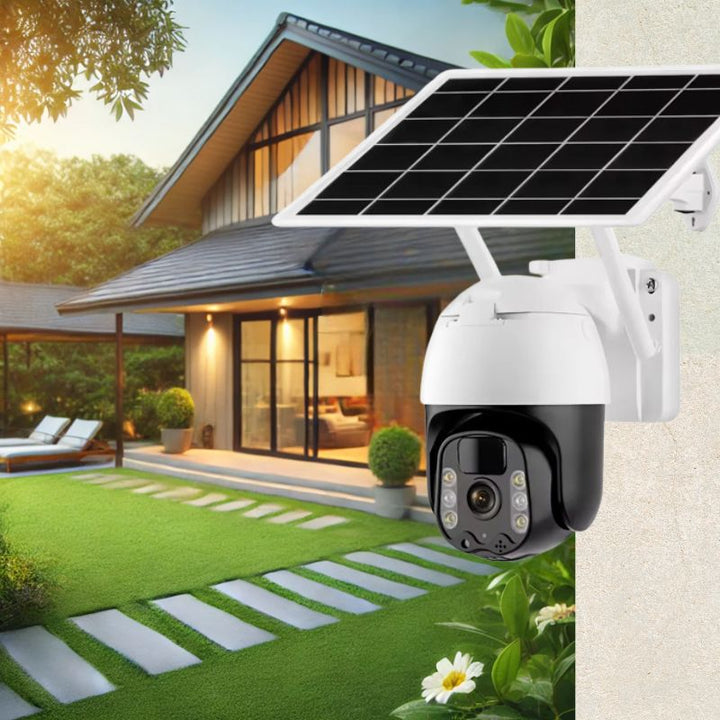 Wireless Solar-Powered PTZ Security Camera with Auto-Tracking Night - Lenila