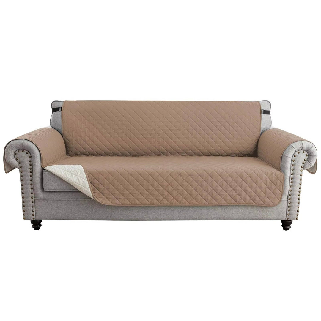 Reversible Sofa Cover Water Resistant Elastic Straps Pet Protector