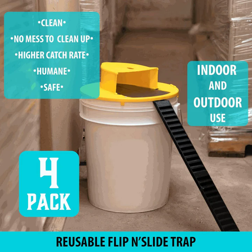 4-Pack Mouse Trap Bucket Lid Plastic Durable