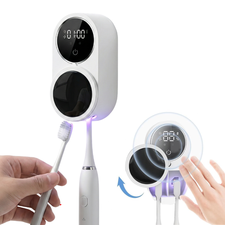 UV Toothbrush Sterilizer Holder Wall Mount Automatic Touchless - Lenila