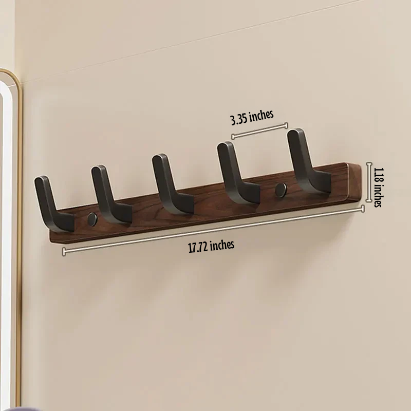 Wall-Mounted Coat Hook Wood and Metal Minimalist Design