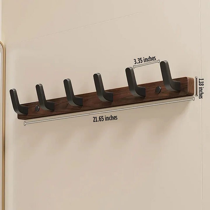 Wall-Mounted Coat Hook Wood and Metal Minimalist Design