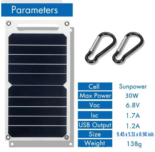 Portable Waterproof Solar Panel with USB Battery Pack