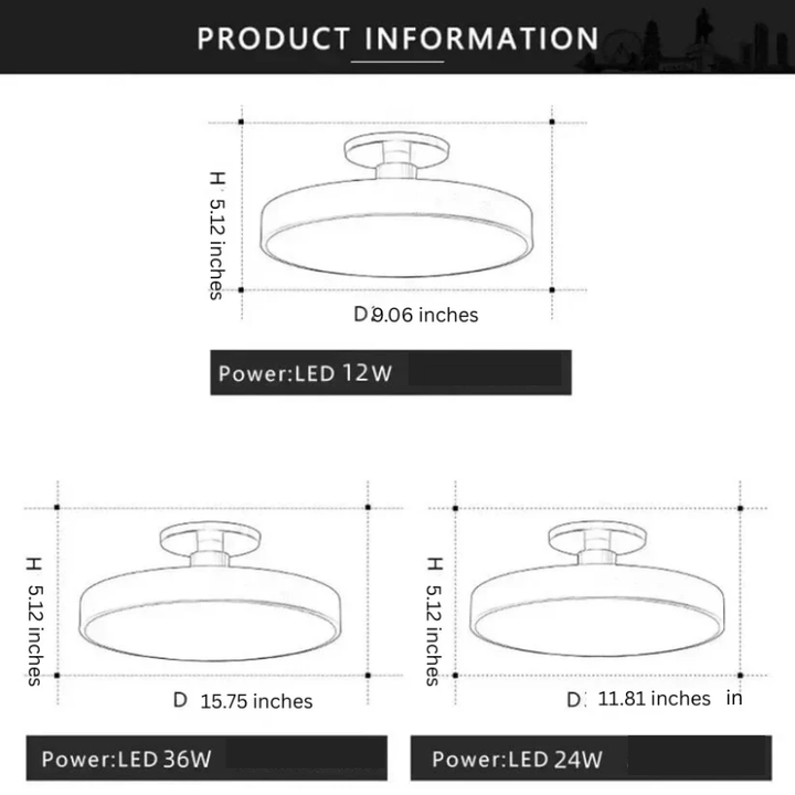 LED Ceiling Flush Mount Modern Design Interior