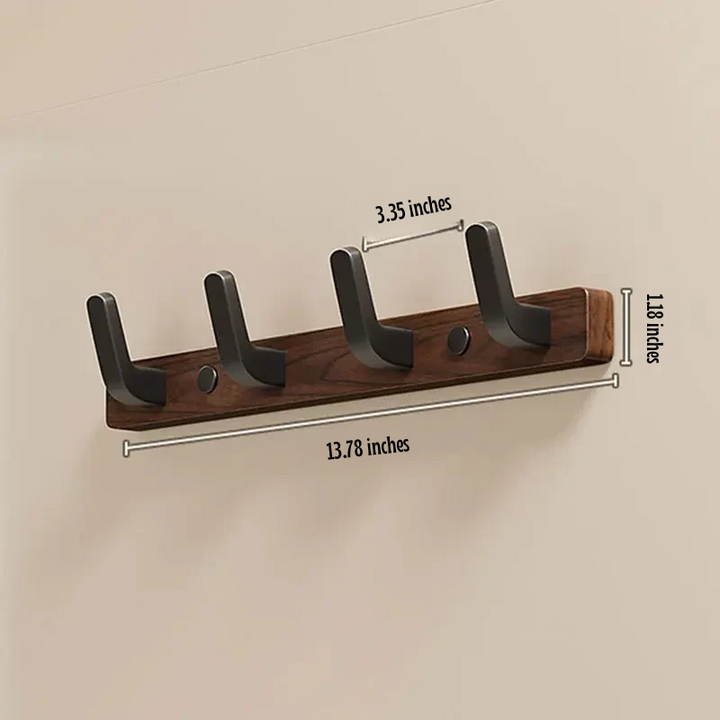 Wall-Mounted Coat Hook Wood and Metal Minimalist Design