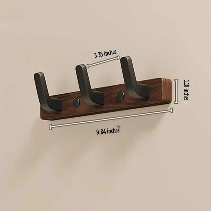 Wall-Mounted Coat Hook Wood and Metal Minimalist Design