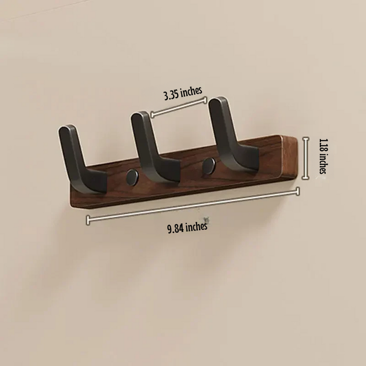 Wall-Mounted Coat Hook Wood and Metal Minimalist Design