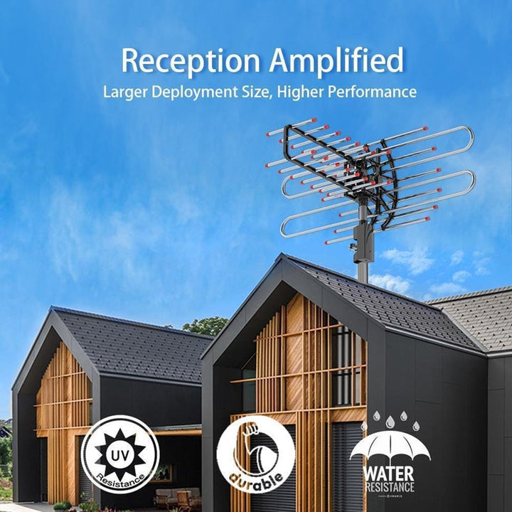 Outdoor TV Antenna with HD Signal Booster Long Range