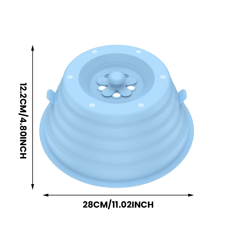 Collapsible Silicone Microwave Cover with Magnetic Storage and Steam
