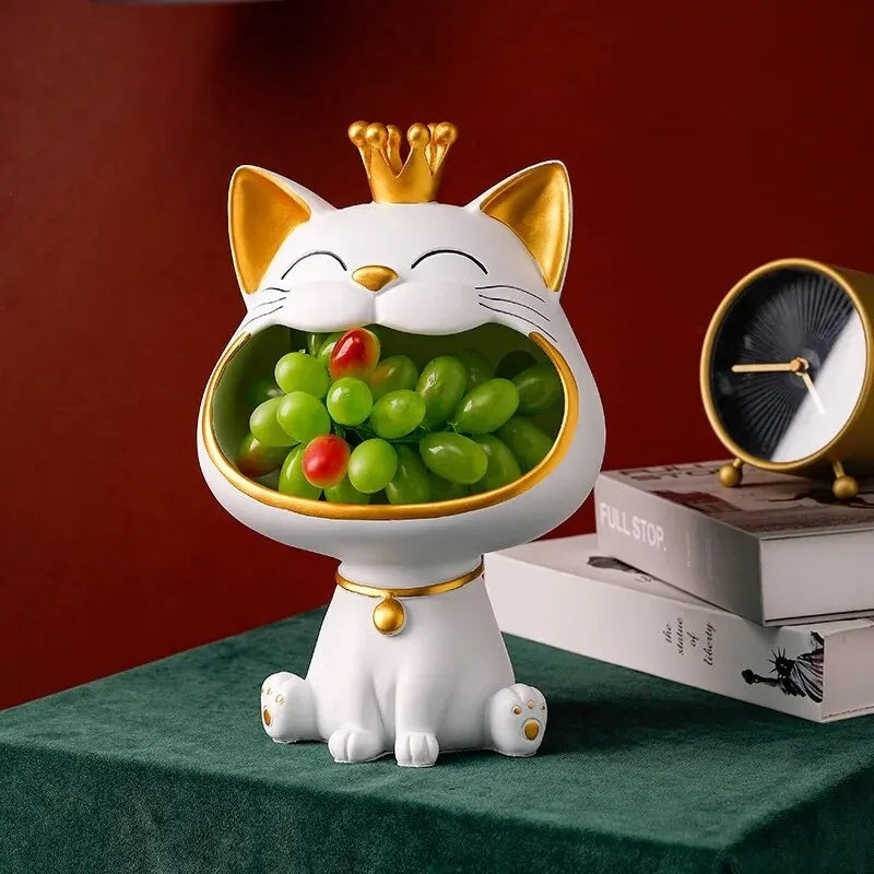 Decorative Storage Jar Ceramic Lucky Cat Figurine