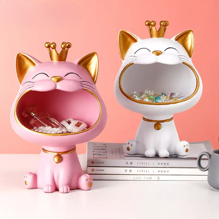 Decorative Storage Jar Ceramic Lucky Cat Figurine