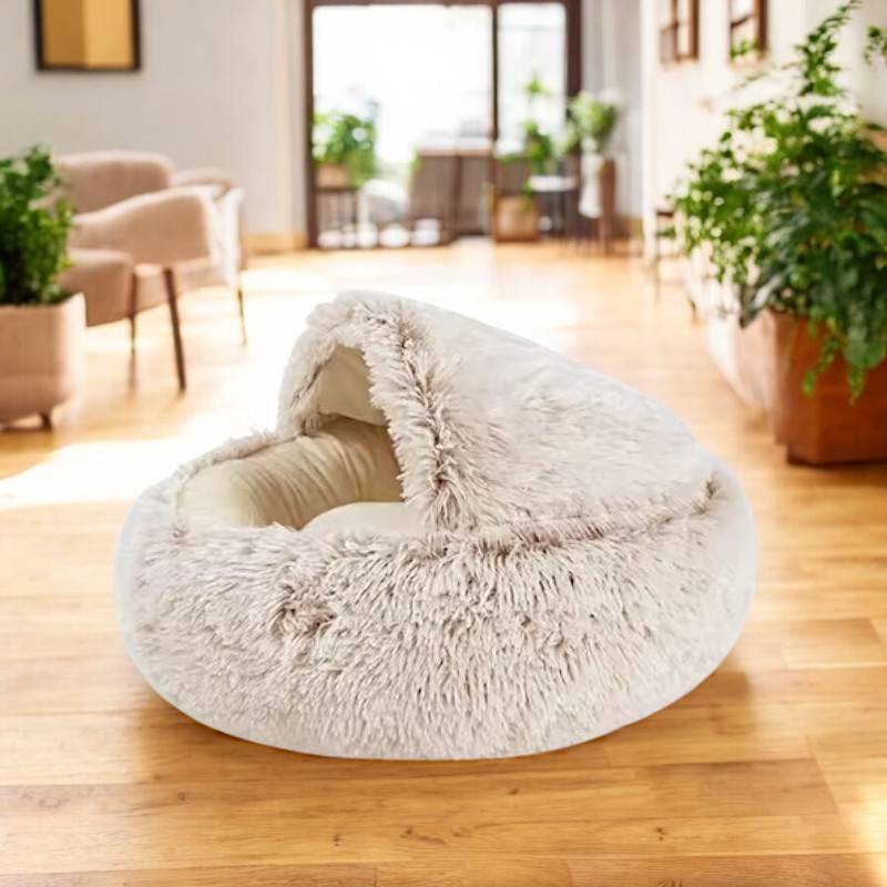 Pet Cave Bed Soft Plush Cozy Fit for Dogs and Cats - Lenila