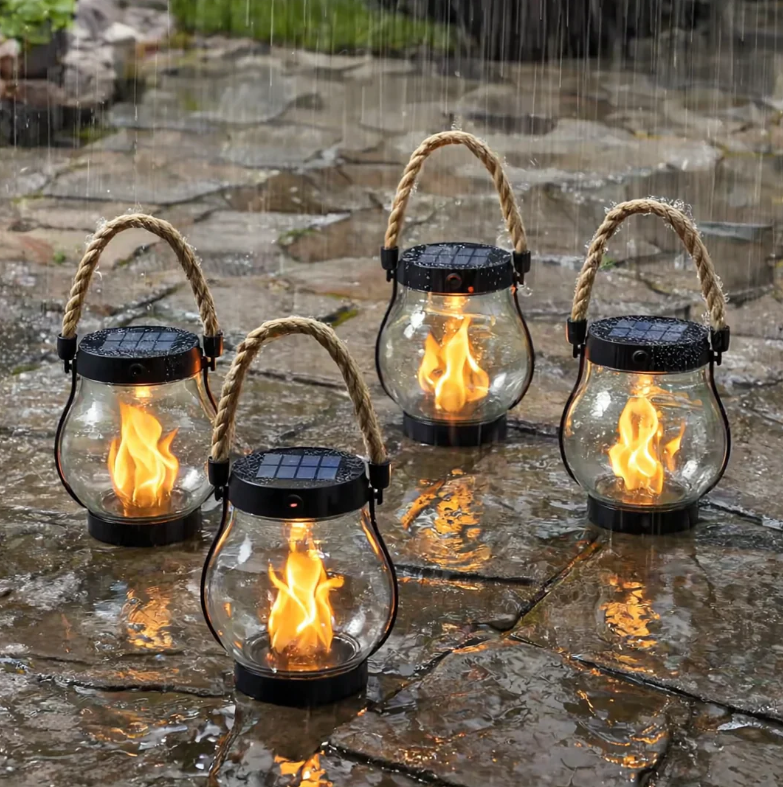 Solar Flame with Automatic Dusk Sensor Waterproof Flickering Effect - Lenila