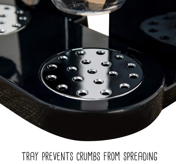 Dual Compartment Cereal Dispenser Plastic Dry Food Storage Container