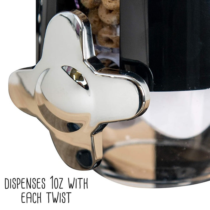 Dual Compartment Cereal Dispenser Plastic Dry Food Storage Container