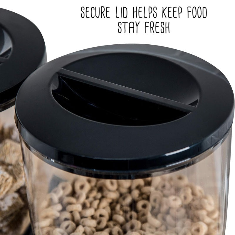 Dual Compartment Cereal Dispenser Plastic Dry Food Storage Container