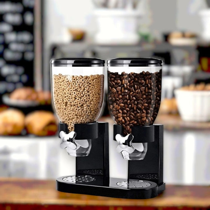 Dual Compartment Cereal Dispenser Plastic Dry Food Storage Container - Lenila