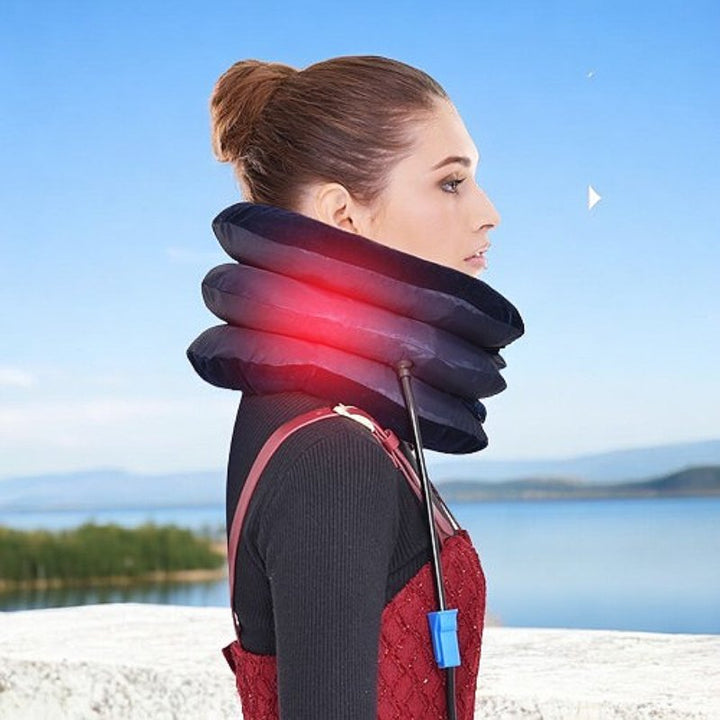 Inflatable Cervical Traction Neck Pillow Adjustable Support