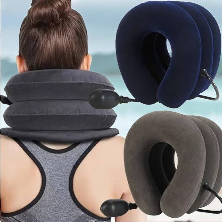 Inflatable Cervical Traction Neck Pillow Adjustable Support