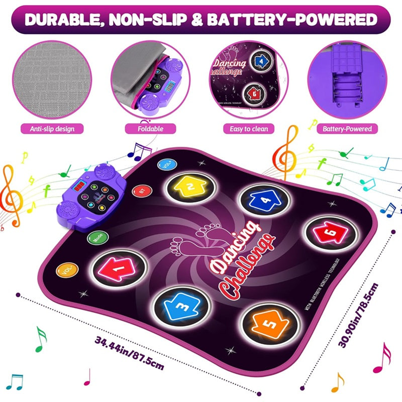 Kids Interactive Dance Mat with Adjustable Levels and Challenge