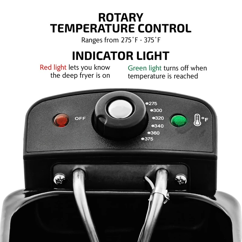 Electric Deep Fryer 2L Capacity Adjustable Temperature Control