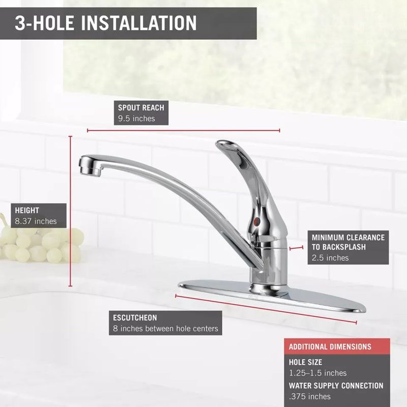 Kitchen Faucet Single-Handle Swivel 360-Degree Rotation