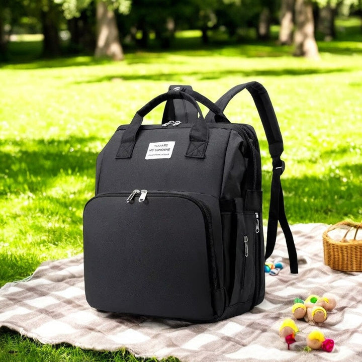 Diaper Bag with Foldable Crib and Changing Pad Multifunctional