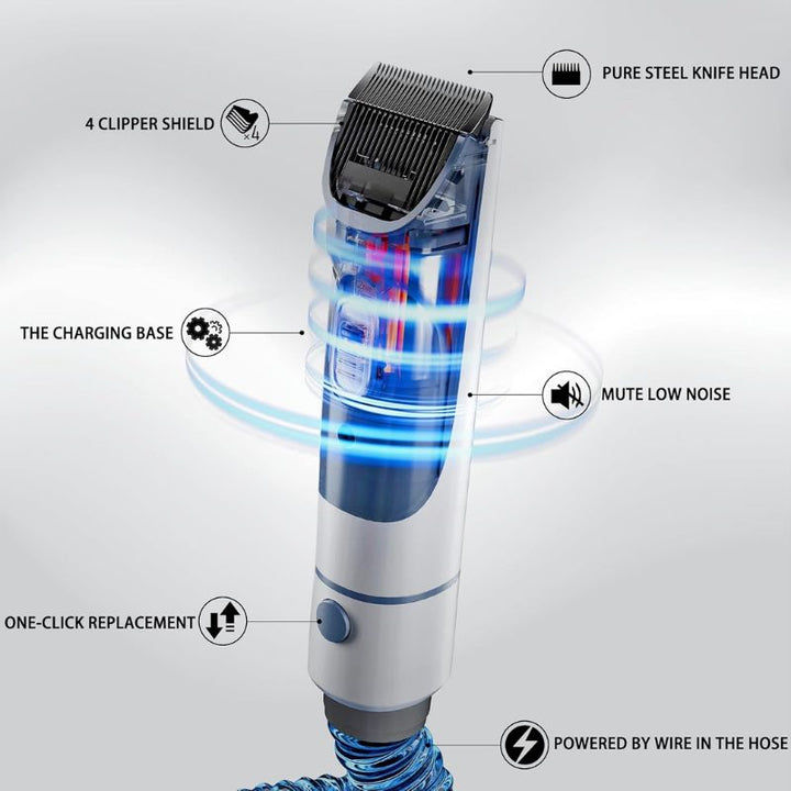 Pet Grooming Kit with Hair Vacuum and Clipping Tools 5-in-1