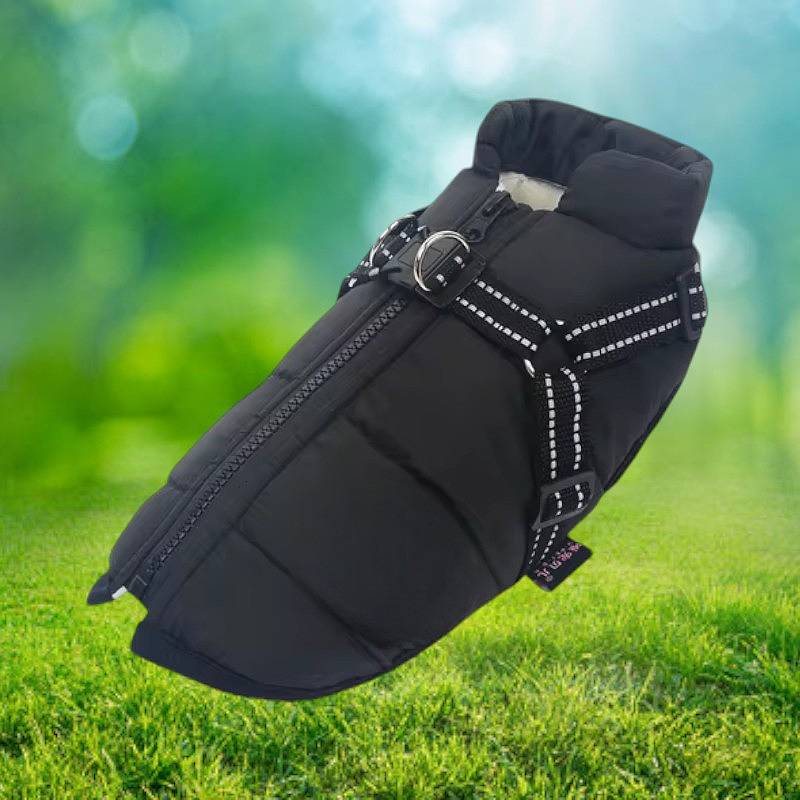 Dog Jacket Waterproof Winter with Reflective Built-In Harness