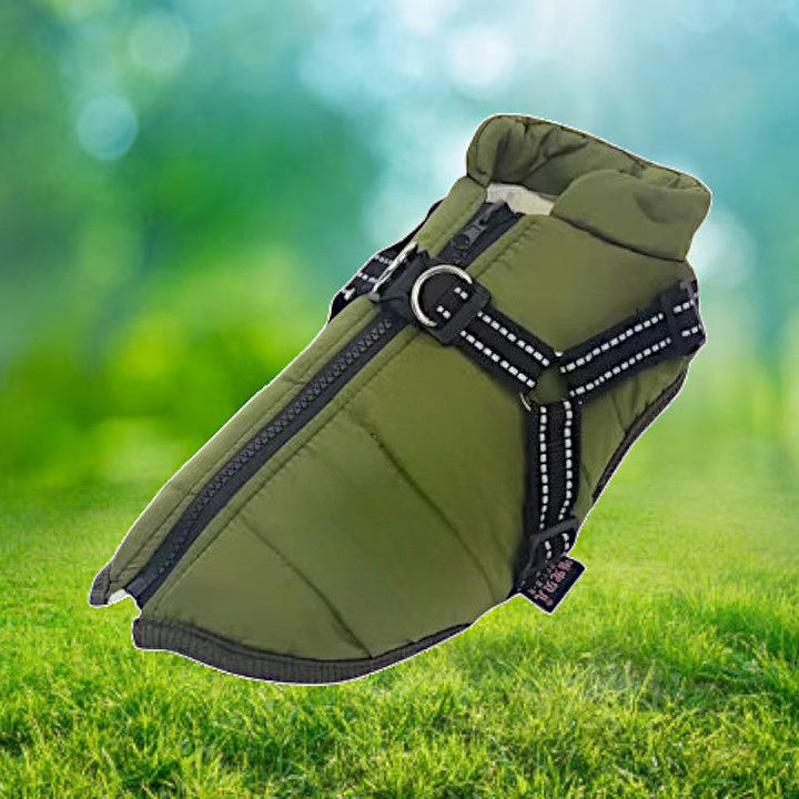 Dog Jacket Waterproof Winter with Reflective Built-In Harness