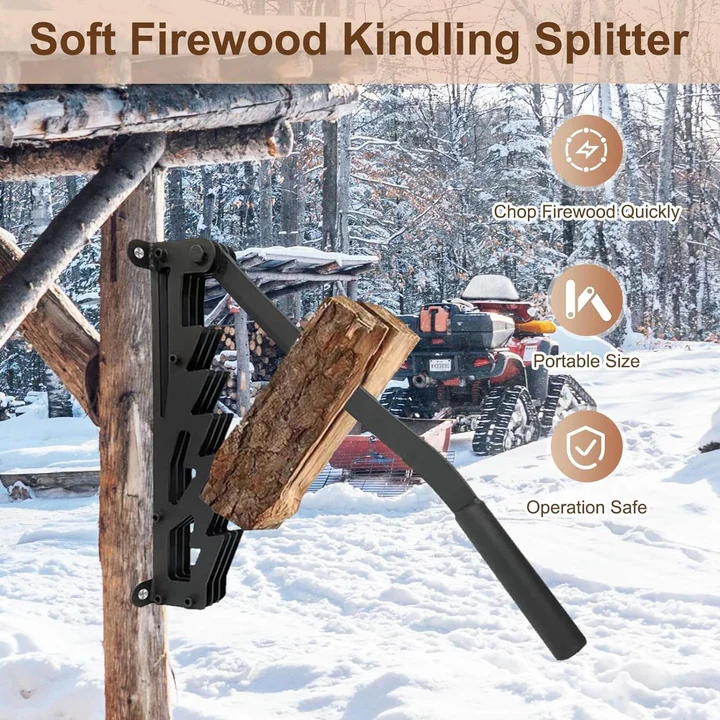 Wall Mounted Firewood Splitter Steel Heavy Duty