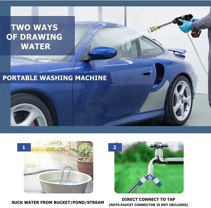 Cordless High-Pressure Washer with Battery Power