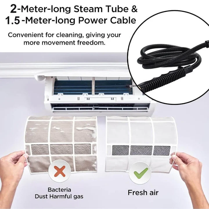 High Pressure Steam Cleaner 2500W with Protective Gloves