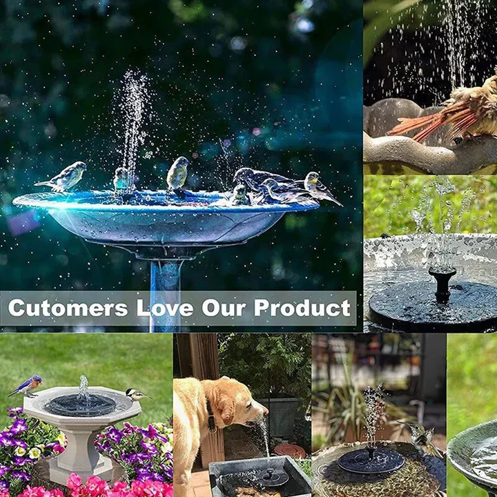 Outdoor Solar Fountain with LED Lights