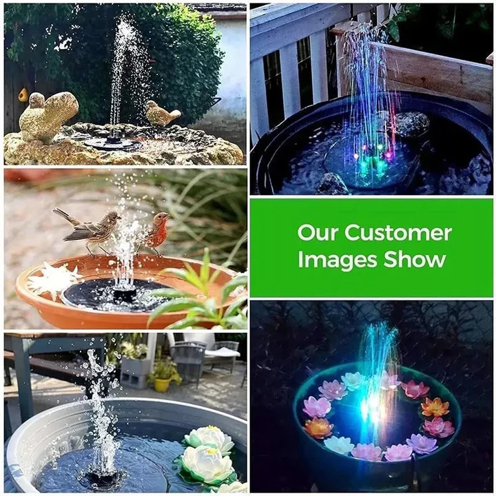 Outdoor Solar Fountain with LED Lights