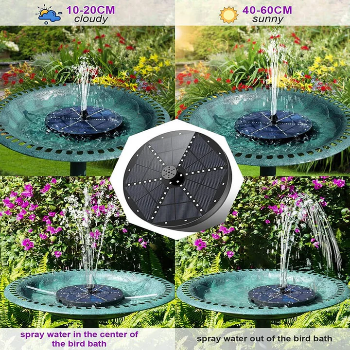 Outdoor Solar Fountain with LED Lights