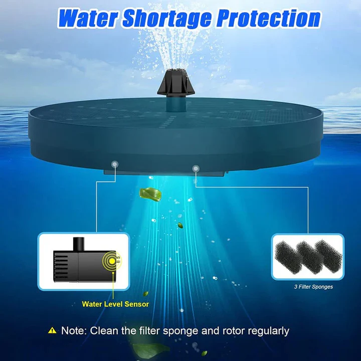 Outdoor Solar Fountain with LED Lights
