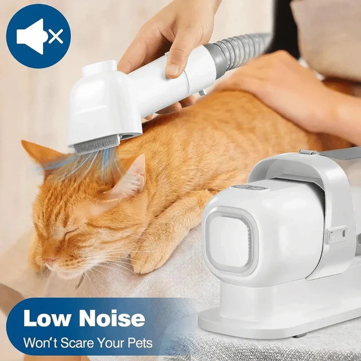 Pet Grooming Vacuum with Hair Clippers and Brush Low-Noise