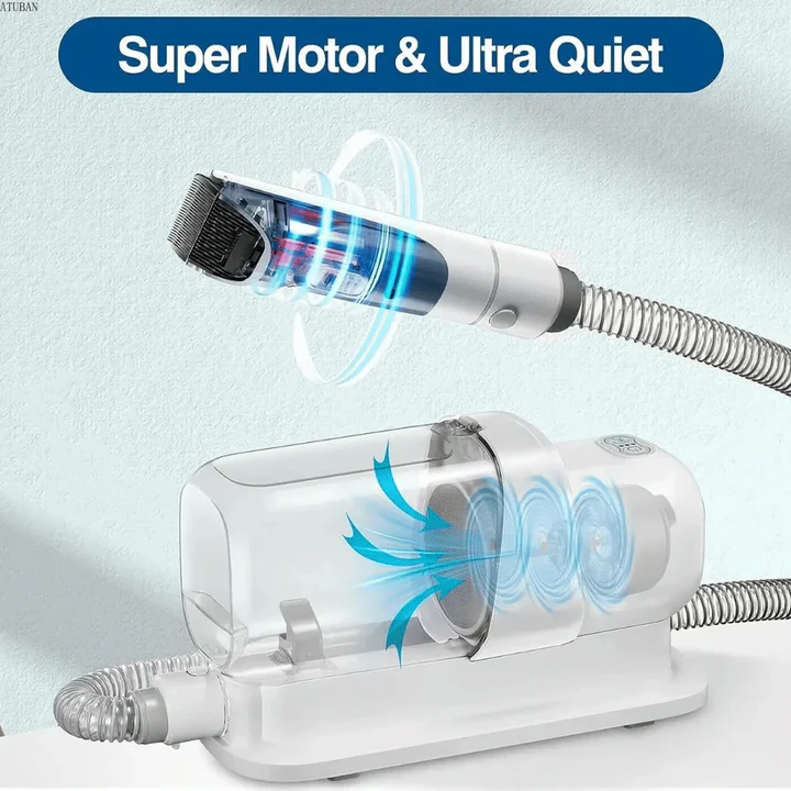 Pet Grooming Vacuum with Hair Clippers and Brush Low-Noise