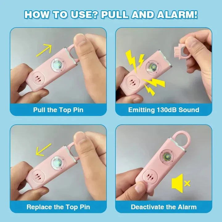 Personal Safety Alarm Keychain Compact Design