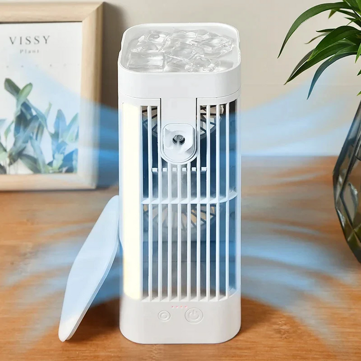 Portable Mini Air Conditioner Desk Fan with Spray Cooling - Lenila