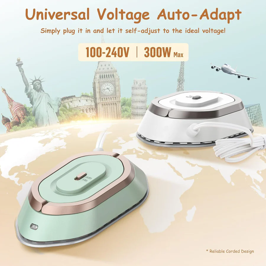 Portable Travel Iron Compact Lightweight Design