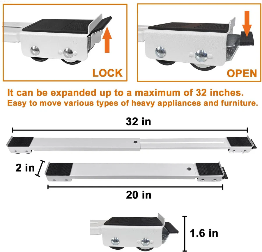 Heavy Duty Appliance Rollers Durable Metal Construction