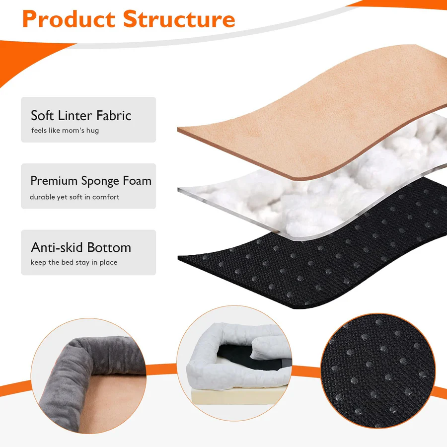 Orthopedic Dog Bed Supportive Memory Foam