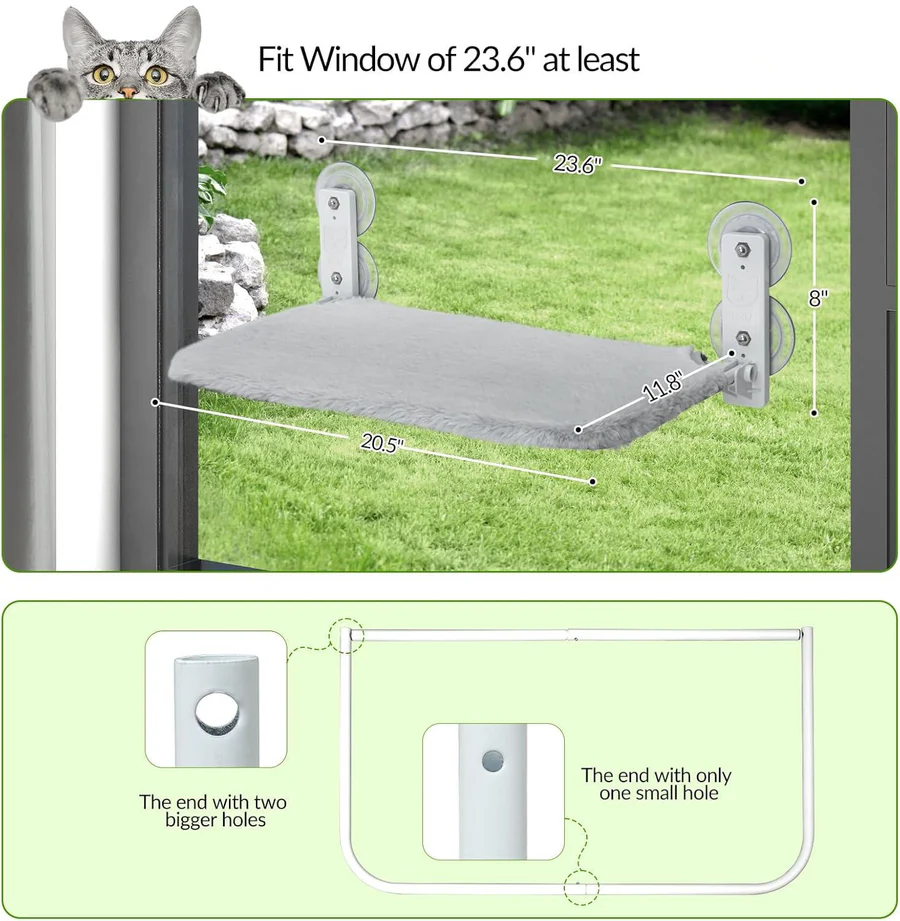 Pet Cat Hammock Window Mount Adjustable